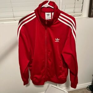 Adidas Originals Red Track Jacket 3-Stripes Full Zip Classic Retro